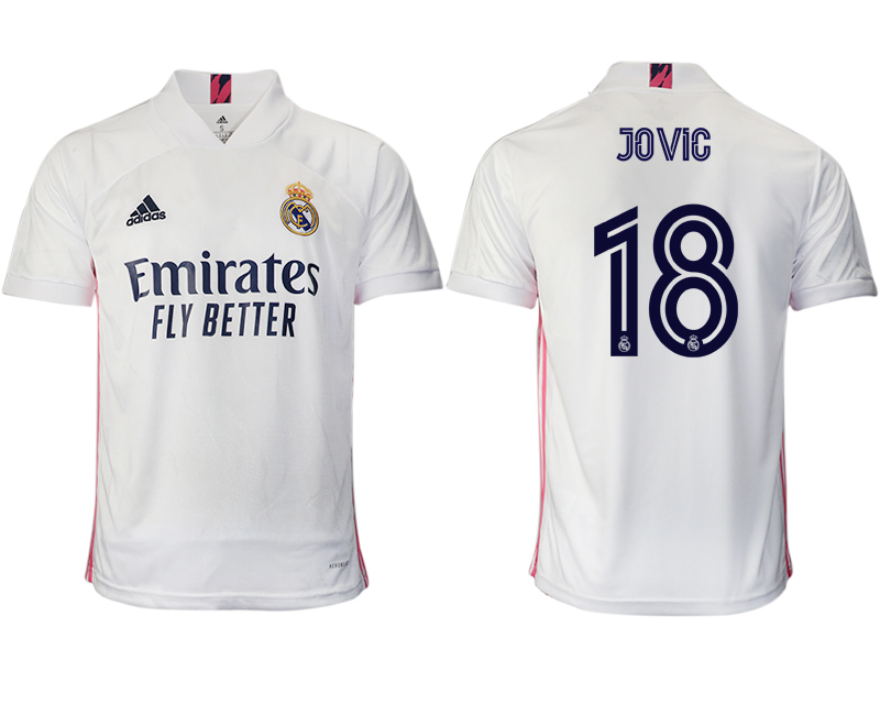 Men 2020-2021 club Real Madrid home aaa version #18 white Soccer Jerseys->real madrid jersey->Soccer Club Jersey
